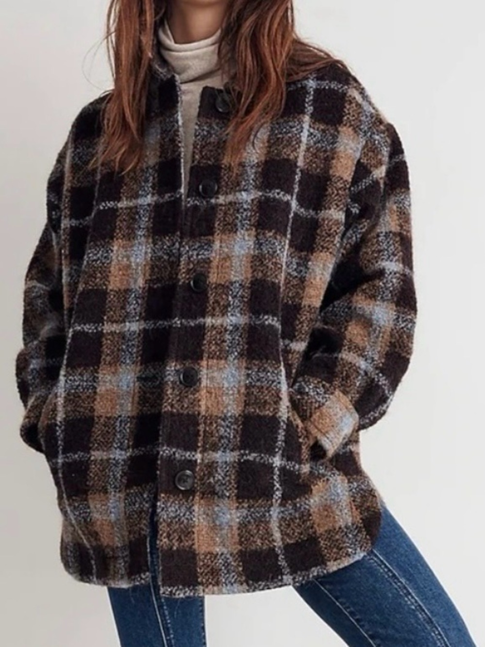 Madewell Belrose Shirt Jacket Cassel Plaid M